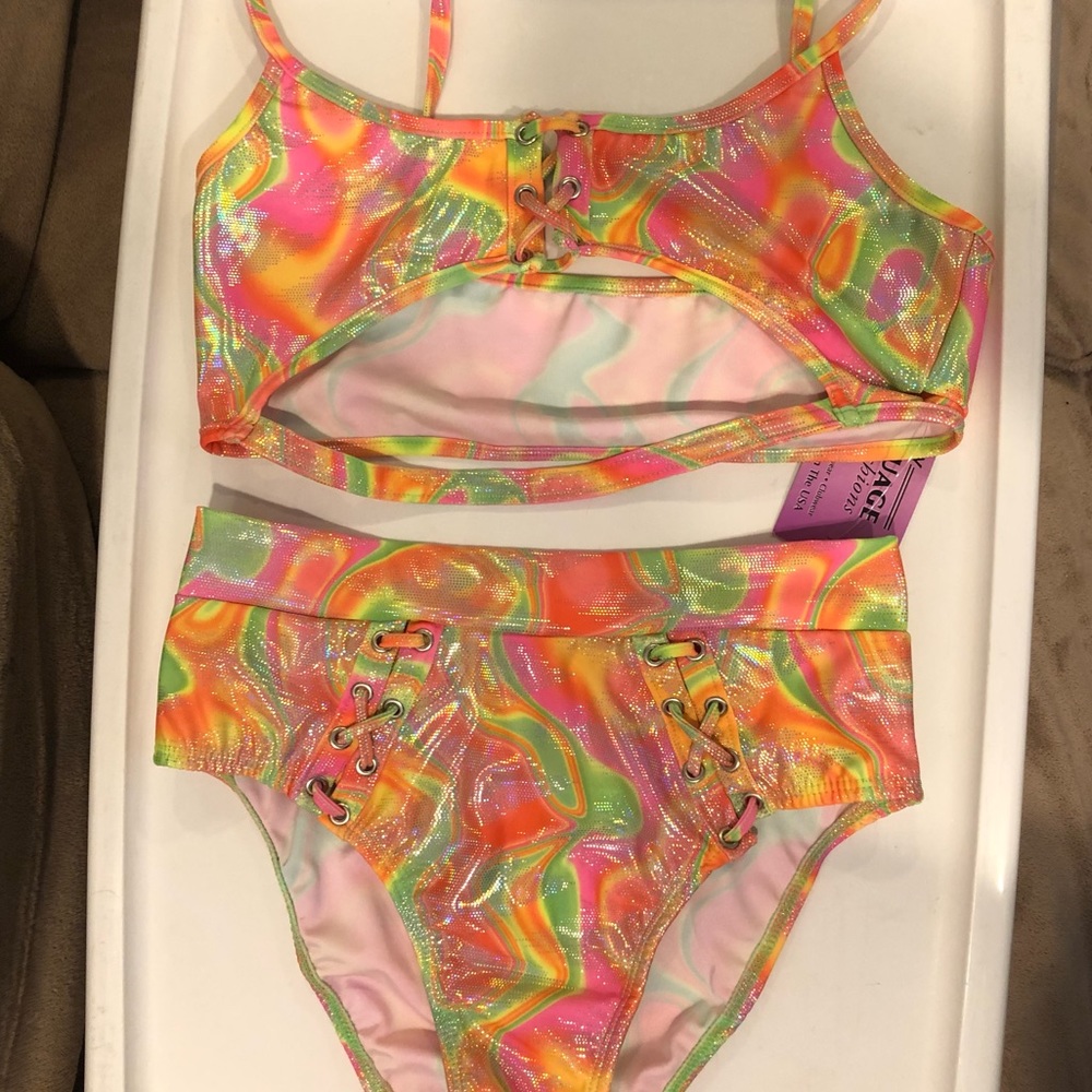 Dolls Kill Swirl Neon Rave Set - Picture 1 of 2